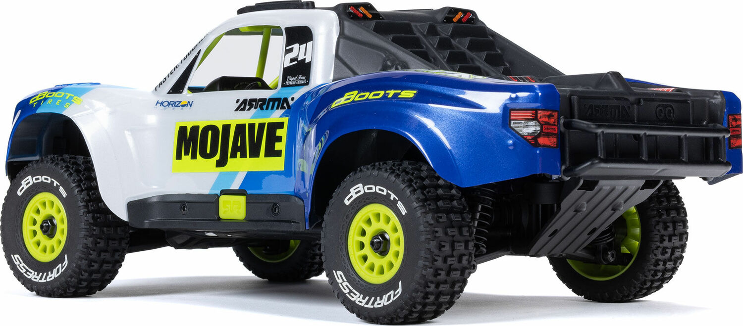 MOJAVE GROM MEGA 380 Brushed 4X4 Small Scale Desert Truck RTR with Battery & Charger, Blue/White